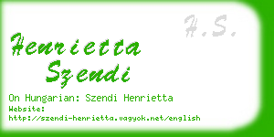 henrietta szendi business card